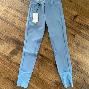 For Horses NWT blue riding pants size youth 14
